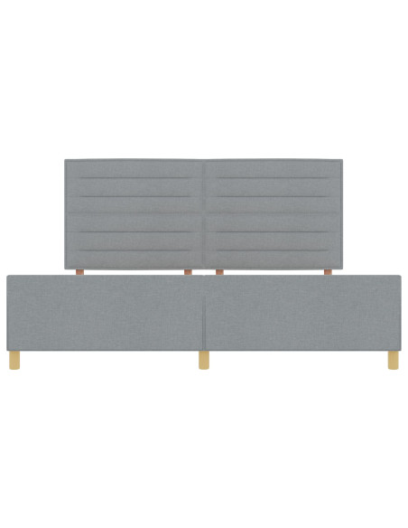 Letto in Grigio Chiaro di , 200x200 cm, Tessuto