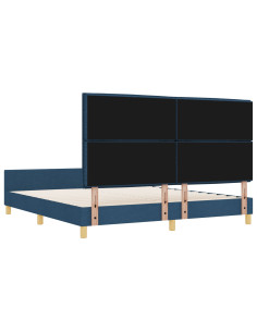 Struttura del letto con testiera Blu 180 x 200 cm Tessuto