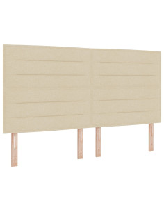 Struttura del letto con testiera Crema 180 x 200 cm Tessuto