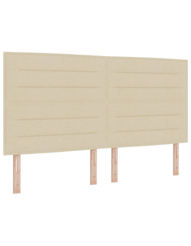 Struttura del letto con testiera Crema 180 x 200 cm Tessuto