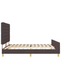 Struttura del letto Marrone scuro 180 x 200 cm Tessuto