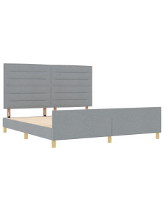 Struttura del letto Grigio chiaro 180 x 200 cm Tessuto