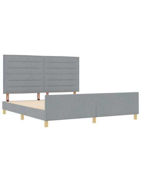 Letto Grigio Chiaro 180x200 cm in Tessuto di