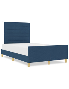 Struttura del letto con testiera Blu 160 x 200 cm Tessuto