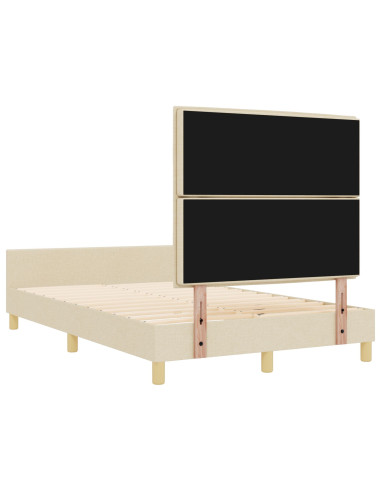 Struttura del letto con testiera Crema 140 x 200 cm Tessuto