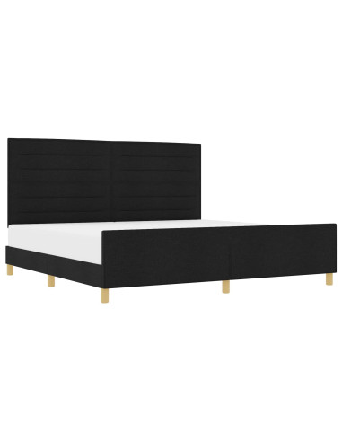 Struttura del letto con testiera Nero 200 x 200 cm Tessuto