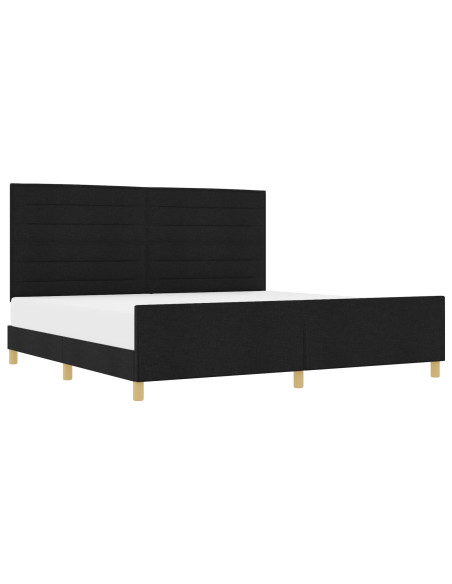 Struttura Letto in Tessuto Nera  200x200 cm