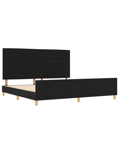 Struttura del letto con testiera Nero 200 x 200 cm Tessuto
