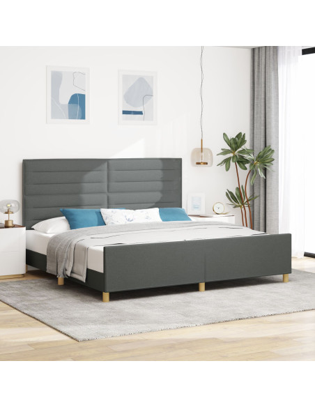 Struttura Letto in Tessuto Grigio Scuro  200x200 cm