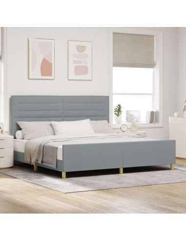 Struttura del letto Grigio chiaro 200 x 200 cm Tessuto