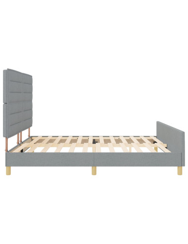 Struttura del letto Grigio chiaro 200 x 200 cm Tessuto