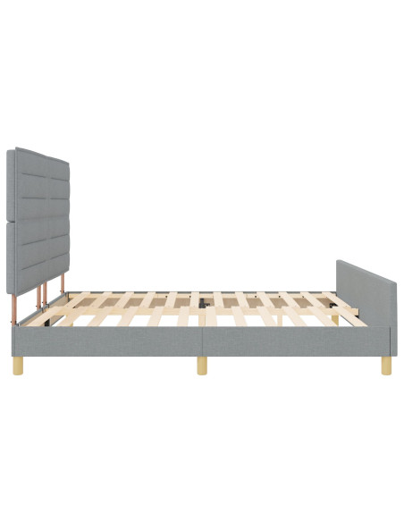Letto in Grigio Chiaro di , 200x200 cm, Tessuto