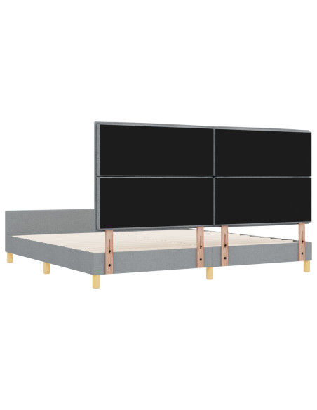 Letto in Grigio Chiaro di , 200x200 cm, Tessuto