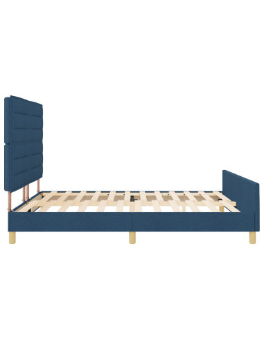 Struttura del letto con testiera Blu 180 x 200 cm Tessuto