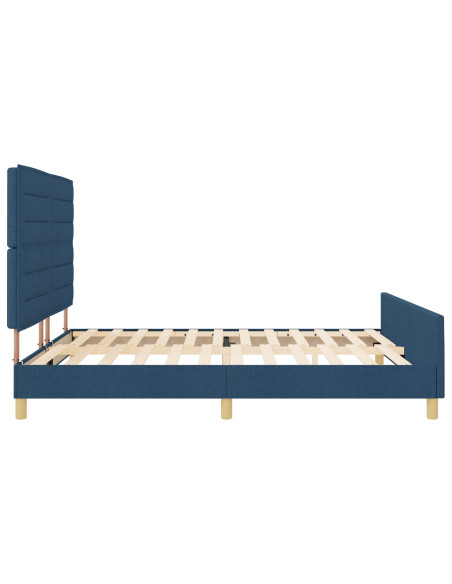Struttura del letto con testiera Blu 180 x 200 cm Tessuto