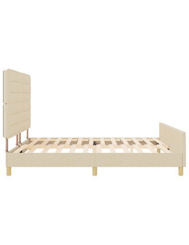 Struttura del letto con testiera Crema 180 x 200 cm Tessuto