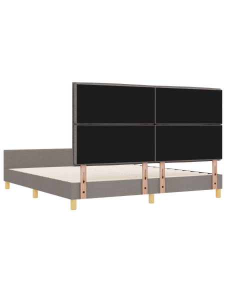 Letto  in Tortora, 180x200 cm, Tessuto