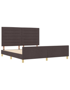 Struttura del letto Marrone scuro 180 x 200 cm Tessuto 2