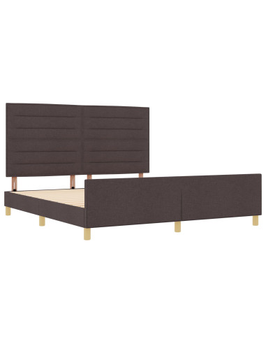 Struttura del letto Marrone scuro 180 x 200 cm Tessuto