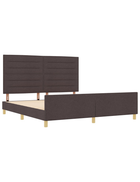 Struttura del letto Marrone scuro 180 x 200 cm Tessuto