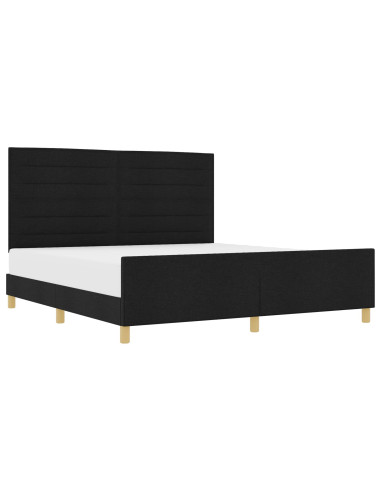 Struttura del letto con testiera Nero 180 x 200 cm Tessuto