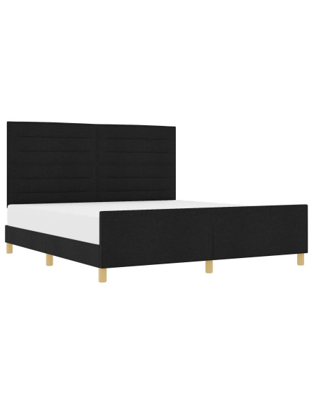 Struttura del letto con testiera Nero 180 x 200 cm Tessuto