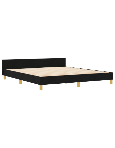 Struttura del letto con testiera Nero 180 x 200 cm Tessuto