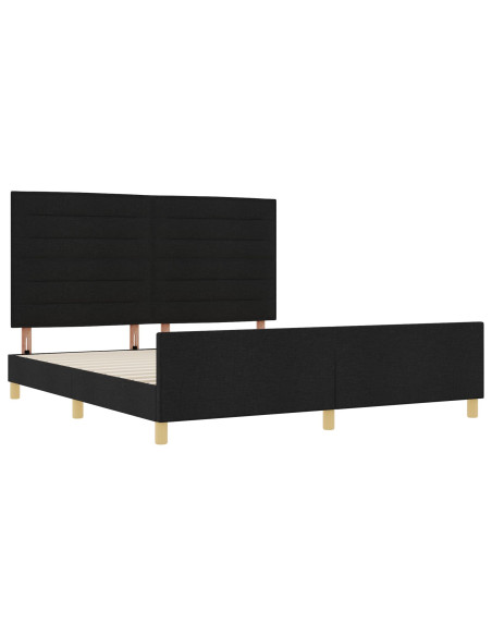 Struttura del letto con testiera Nero 180 x 200 cm Tessuto