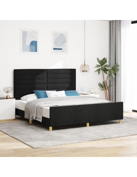 Struttura letto  nera 180x200 cm in tessuto