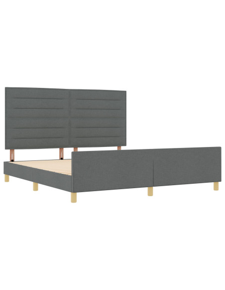 Letto Grigio Scuro 180x200 cm Tessuto