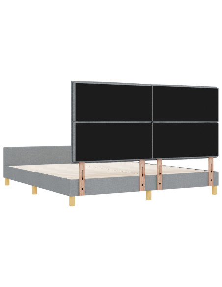 Letto Grigio Chiaro 180x200 cm in Tessuto di