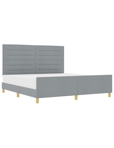 Struttura del letto Grigio chiaro 180 x 200 cm Tessuto