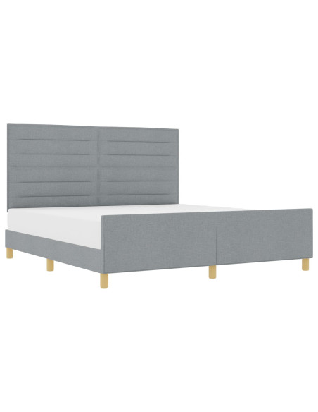 Letto Grigio Chiaro 180x200 cm in Tessuto di