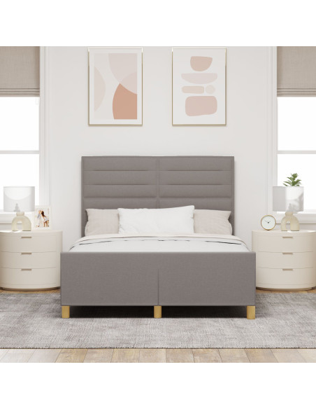Letto Taupe 160x200 cm in Tessuto di