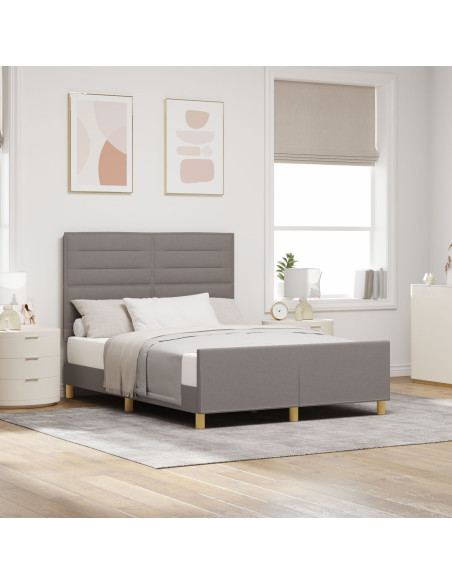 Letto Taupe 160x200 cm in Tessuto di