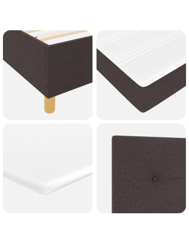 Letto a molle con materasso Marrone Scuro 160 x 200 cm Tessuto