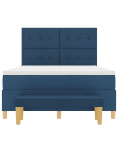 Letto a molle con materasso Blu 140 x 200 cm Tessuto 2