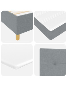 Letto a molle con materasso Grigio chiaro 140 x 200 cm Tessuto