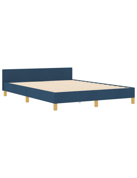 Struttura del letto con testiera Blu 140 x 200 cm Tessuto