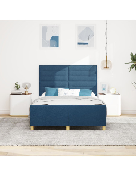 Struttura del letto con testiera Blu 140 x 200 cm Tessuto