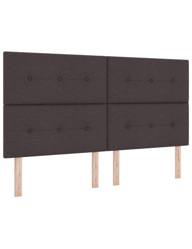 Letto a molle con materasso Marrone scuro 180 x 200 cm Tessuto