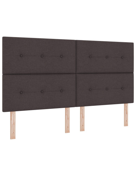 Letto a molle con materasso Marrone scuro 180 x 200 cm Tessuto