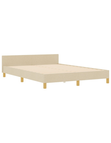 Struttura del letto con testiera Crema 140 x 200 cm Tessuto