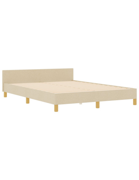 Struttura del letto con testiera Crema 140 x 200 cm Tessuto
