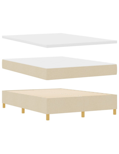 Letto a molle con materasso Crema 160 x 200 cm Tessuto