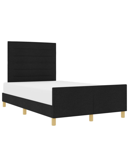 Struttura del letto con testiera Nero 140 x 200 cm Tessuto