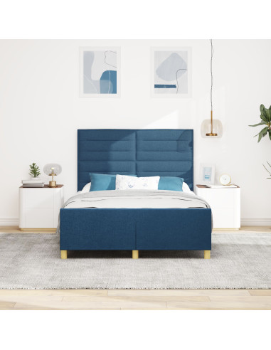 Struttura del letto con testiera Blu 140 x 190 cm Tessuto