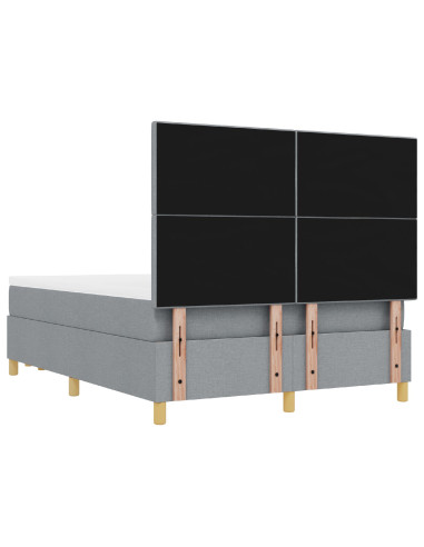 Letto a molle con materasso Grigio chiaro 140 x 200 cm Tessuto