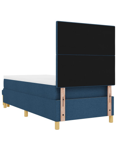 Letto a molle con materasso Blu 100 x 200 cm Tessuto