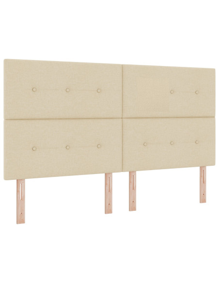 Letto a molle con materasso Crema 180 x 200 cm Tessuto